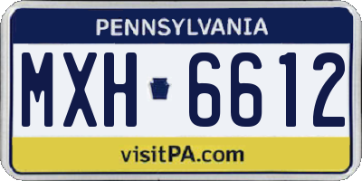 PA license plate MXH6612