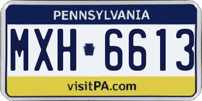 PA license plate MXH6613