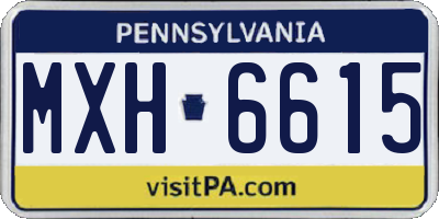 PA license plate MXH6615