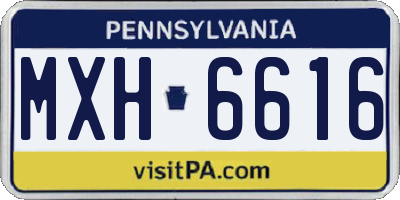 PA license plate MXH6616