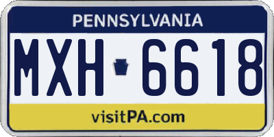 PA license plate MXH6618