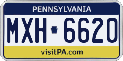 PA license plate MXH6620