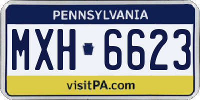 PA license plate MXH6623