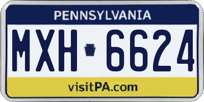 PA license plate MXH6624
