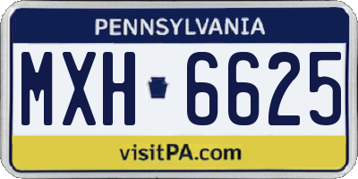 PA license plate MXH6625
