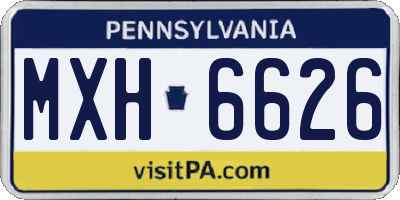 PA license plate MXH6626