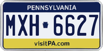 PA license plate MXH6627