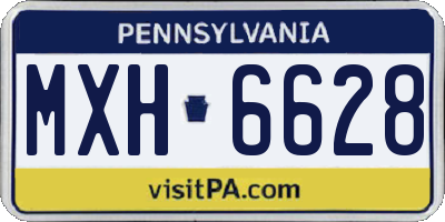 PA license plate MXH6628
