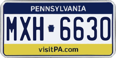 PA license plate MXH6630