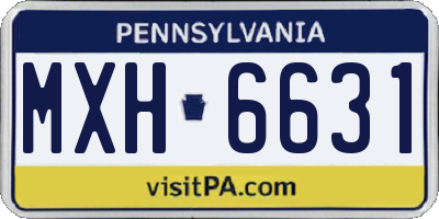 PA license plate MXH6631