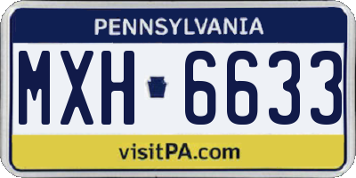 PA license plate MXH6633
