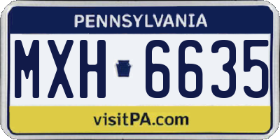 PA license plate MXH6635