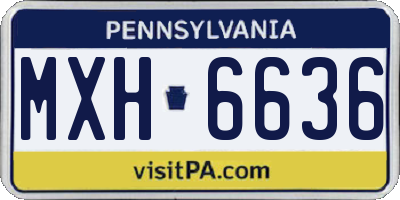 PA license plate MXH6636