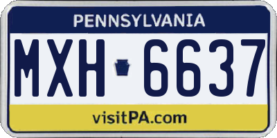 PA license plate MXH6637