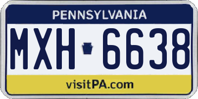 PA license plate MXH6638