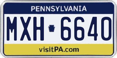 PA license plate MXH6640