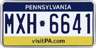 PA license plate MXH6641