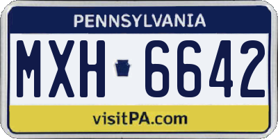 PA license plate MXH6642
