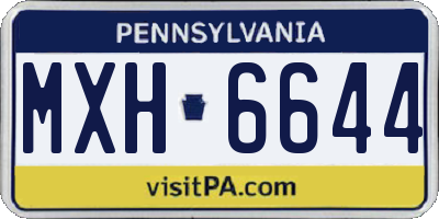 PA license plate MXH6644