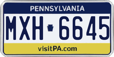 PA license plate MXH6645