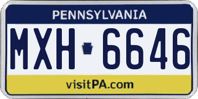 PA license plate MXH6646