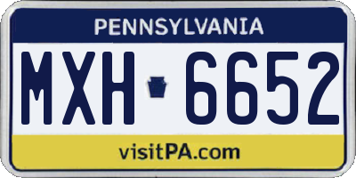 PA license plate MXH6652