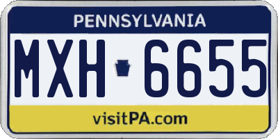 PA license plate MXH6655