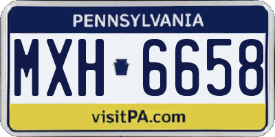 PA license plate MXH6658