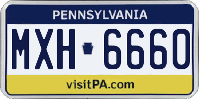PA license plate MXH6660