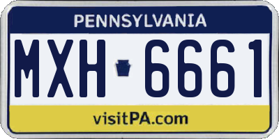 PA license plate MXH6661