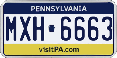 PA license plate MXH6663