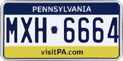 PA license plate MXH6664
