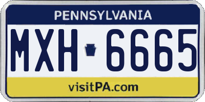 PA license plate MXH6665