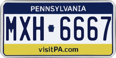 PA license plate MXH6667