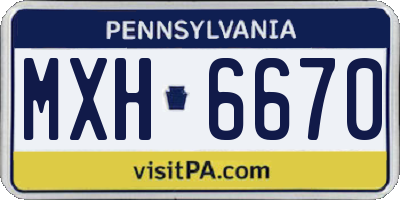 PA license plate MXH6670