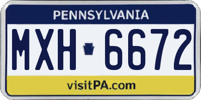 PA license plate MXH6672