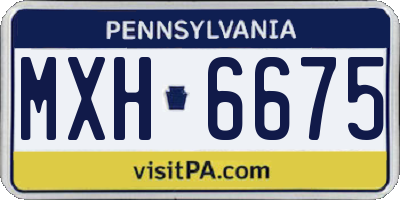 PA license plate MXH6675