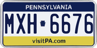 PA license plate MXH6676