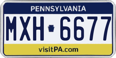 PA license plate MXH6677