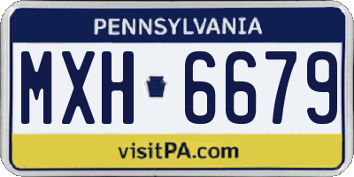 PA license plate MXH6679