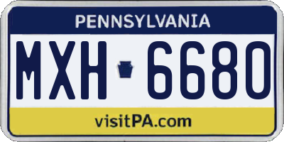 PA license plate MXH6680