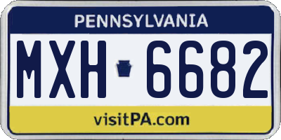PA license plate MXH6682