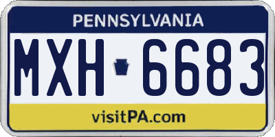 PA license plate MXH6683
