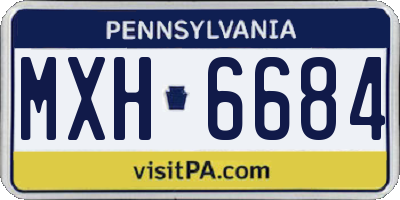 PA license plate MXH6684