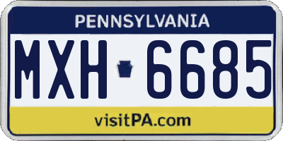PA license plate MXH6685