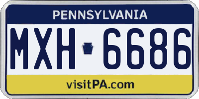 PA license plate MXH6686