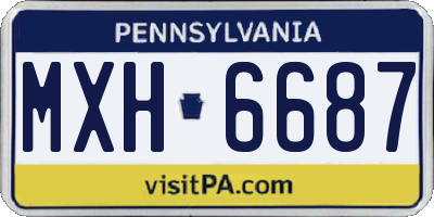 PA license plate MXH6687
