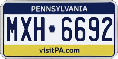 PA license plate MXH6692