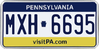 PA license plate MXH6695