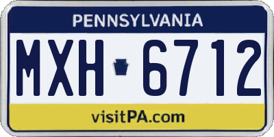 PA license plate MXH6712